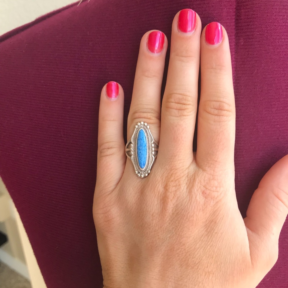 Authentic Blue Lapis and Silver Ring